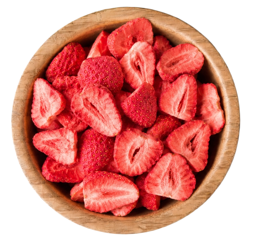 Bowl of freeze-dried red fruit